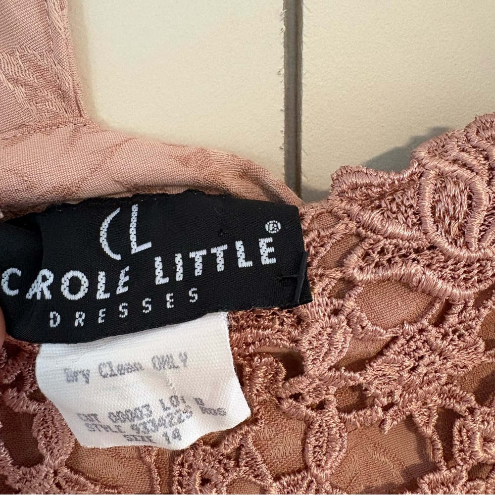 Carole Little Vintage Lace Detail Dress in Dusty Rose Size 12 - Picture 5 of 5